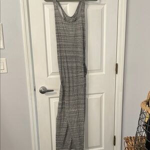 LOFT Heather Gray T-Shirt Knit Maxi Dress